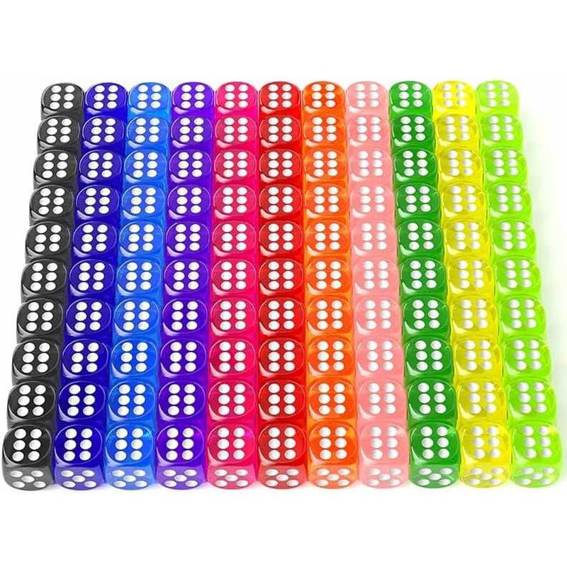 10/30PCS 14mm Colorful Transparent Dice with Velvet Bag Board Game Dice for Bar Tabletop RPG D&D Party Games Rounded Edge TMZ