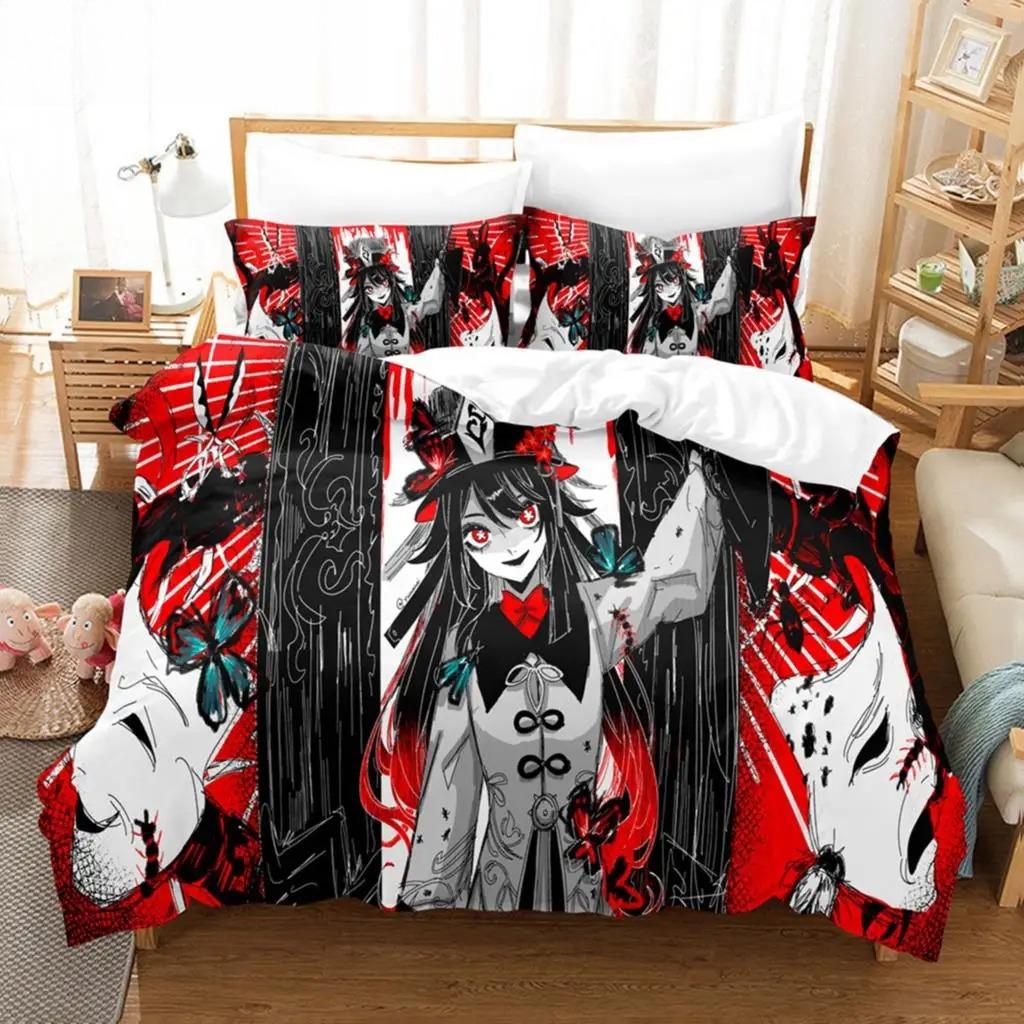 Hu Tao Genshin Impact Game 3D Duvet Cover Bedding Set Comforter Linen Pillowcases Home Decor Single Double Twin King Queen