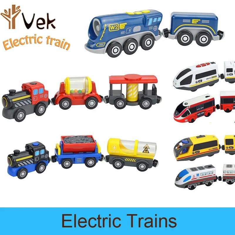 Magnetic Electric Train Diecast Slot With Doll Toy Locomotive Electric Car Wood Track Railway Compatible Rail Train for Kid