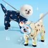 Puppy Waterproof Clothes Full Print Bear Pet Raincoat Four Legs All Inclusive Towing Poncho Teddy Outdoor Clothes