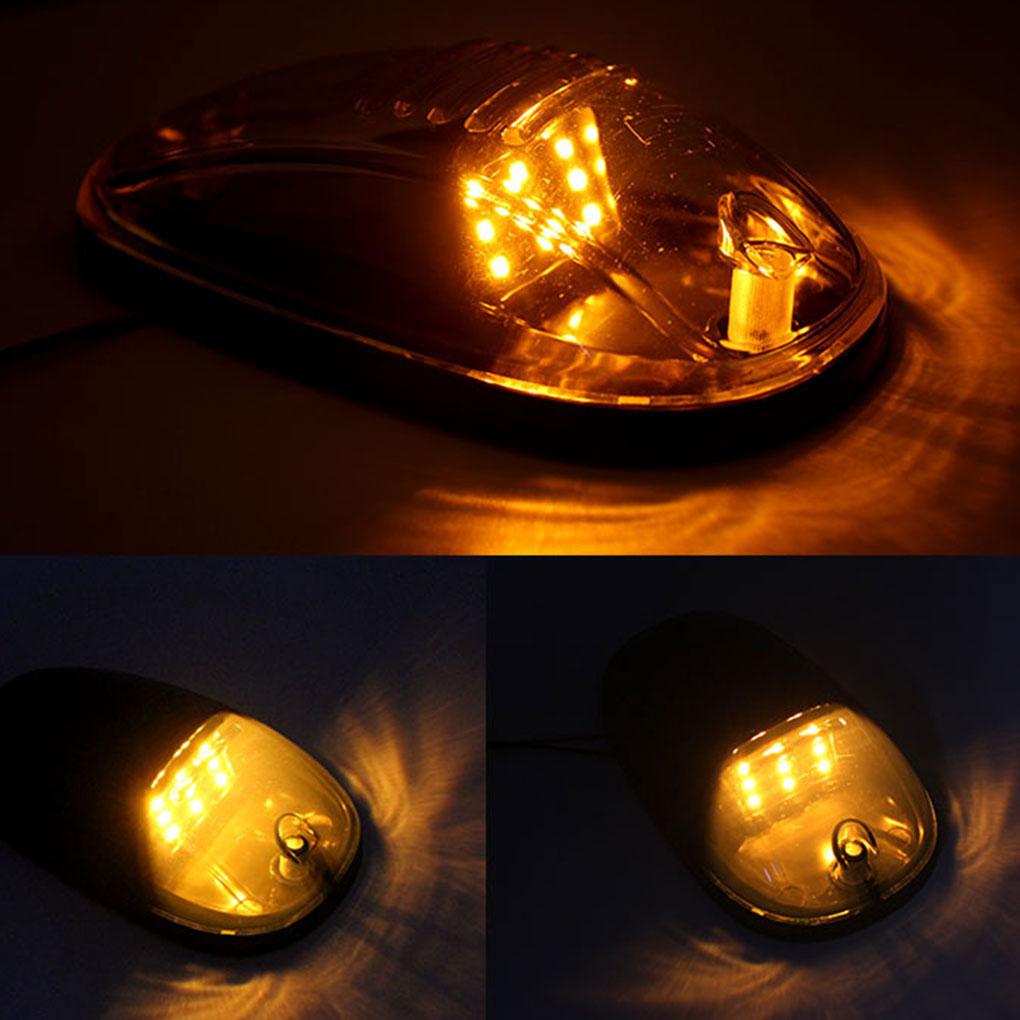 5 pezzi luci di segnalazione per tetto cabina con lente trasparente/fumé/bianco ambra