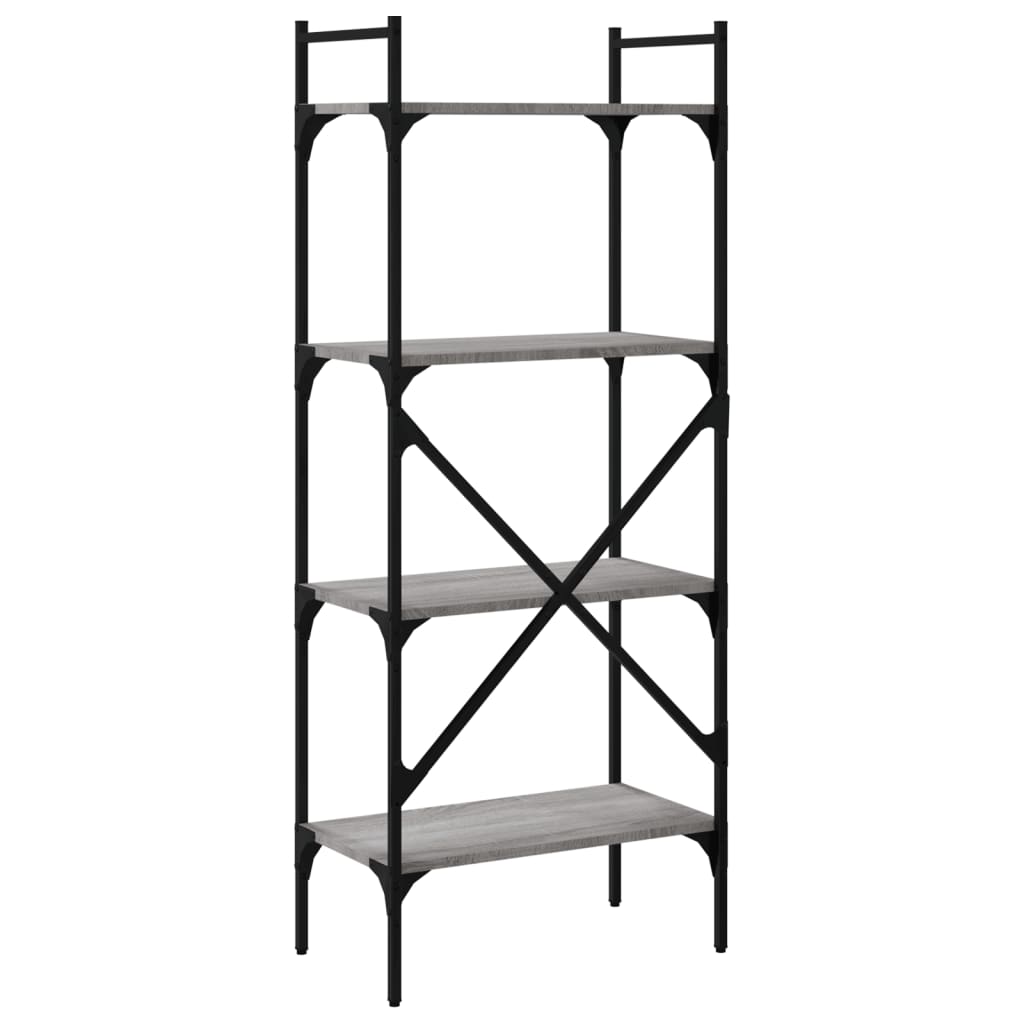 4 Shelf Bookshelf Grey Sonoma 56 x 31.5 x 138.5 cm Engineered Wood