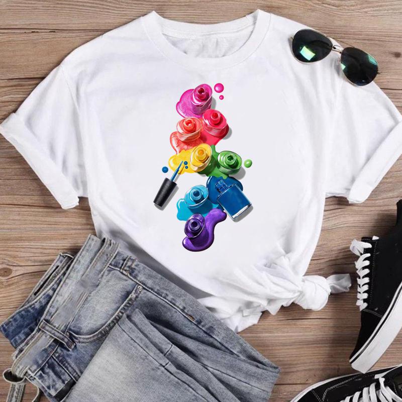 Women Lip Watercolor Sexy Lip Sweet Print T Shirt Female Graphic Top Short Sleeve Fashion  Summer Tshirts Casual Tee T-Shirt
