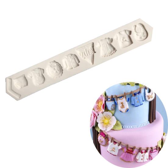

Kids Baby Mold Fondant Clothes Shape Silicone Mould Cake Decoration Baking Tool