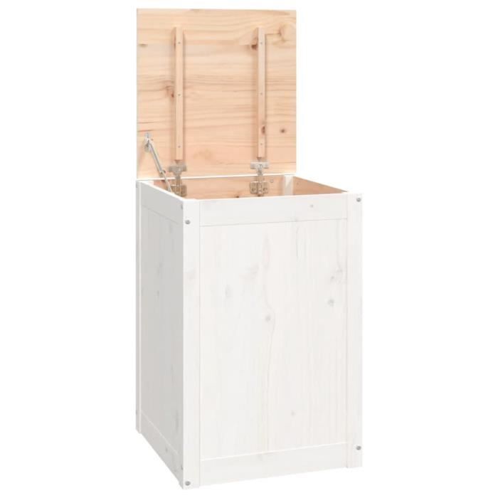VidaXL Laundry Box White 44x44x66 Cm Solid Pine Wood 823565