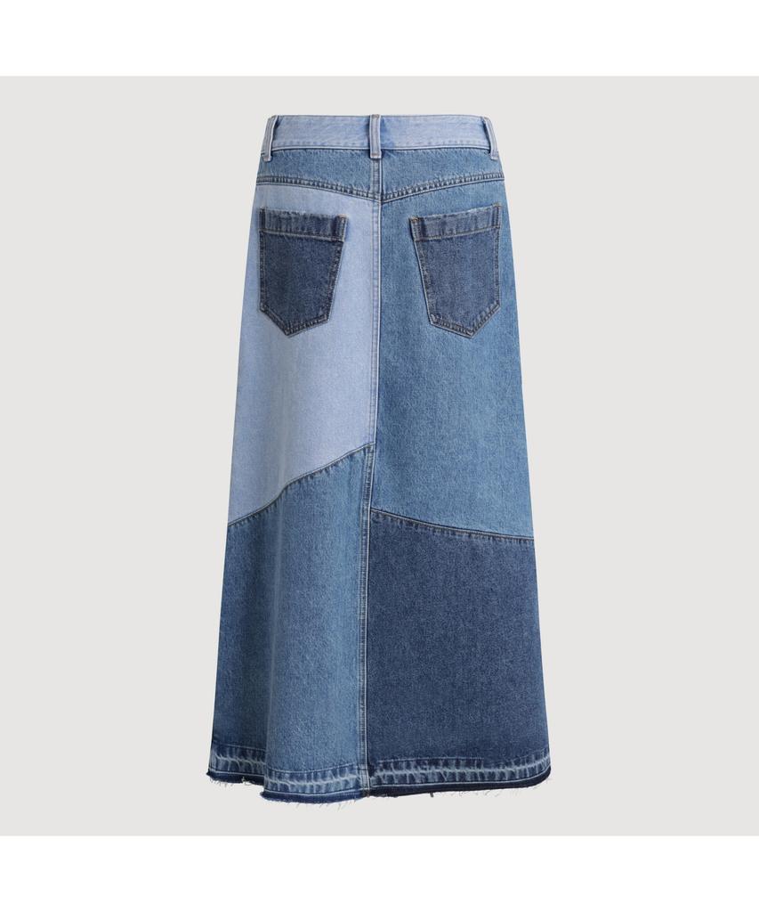LUCKY CHOUETTE Color Patch Denim Long Skirt (Blue) Lfpds25210Bux