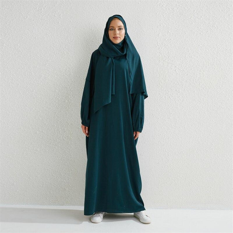 Muslimisches Abaya-Gebetskleid, einteiliges Kapuzen-Smoking-Ärmel, islamische Kleidung für Damen, Jilbab, Dubai, Saudi-Arabien, schwarze Robe, türkische Bescheidenheit