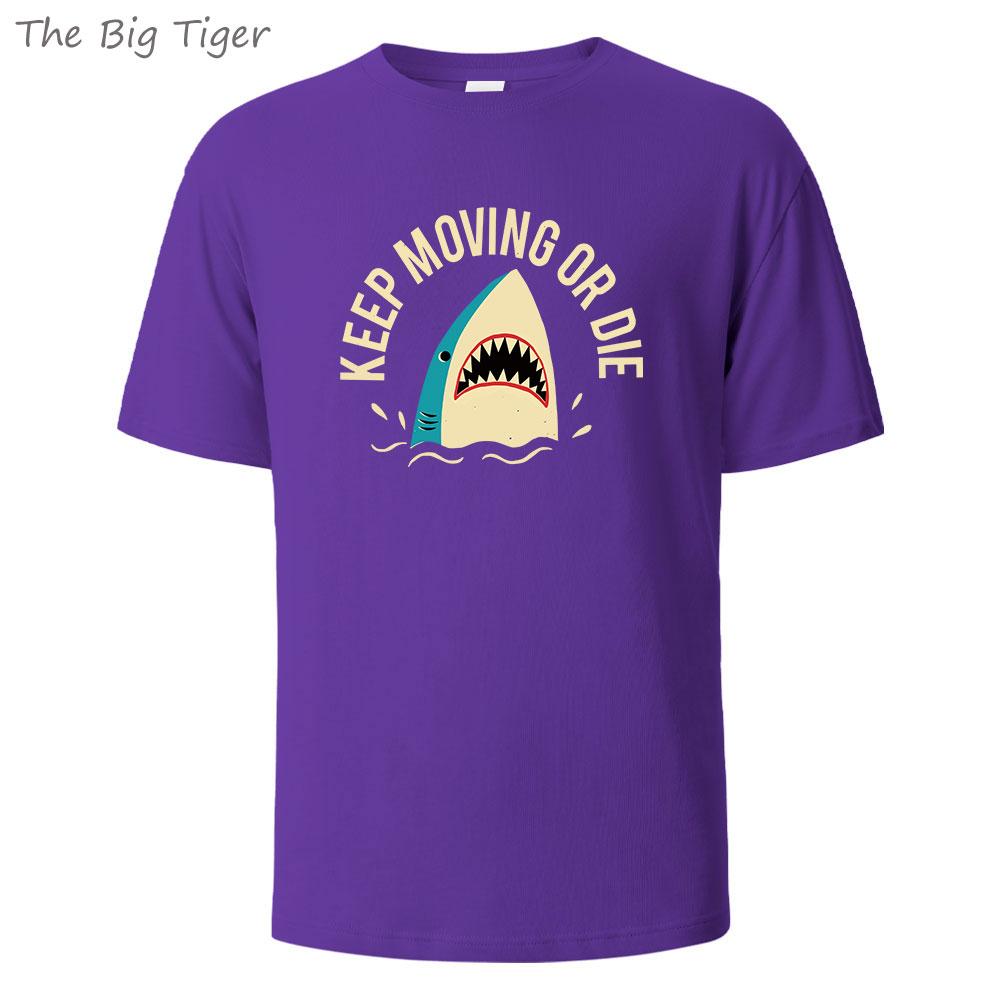 Keep Moving Or Die Printed Unisex Basic Cotton Tee Relaxed Fit Crew Neck Soft Breathable Casual Everyday Shirt Mens Tshirt