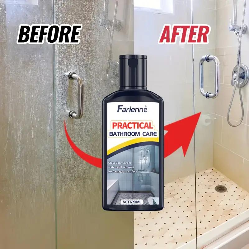 Lucido per vetri del bagno - Potente rimuovi macchie di calcare e anticalcare per porte della doccia, piastrelle e acciaio inossidabile