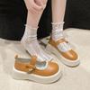 2025 spring and summer new Mary Jane small leather shoes for women, Korean versatile French with skirt soft-soled platform single shoes for women
