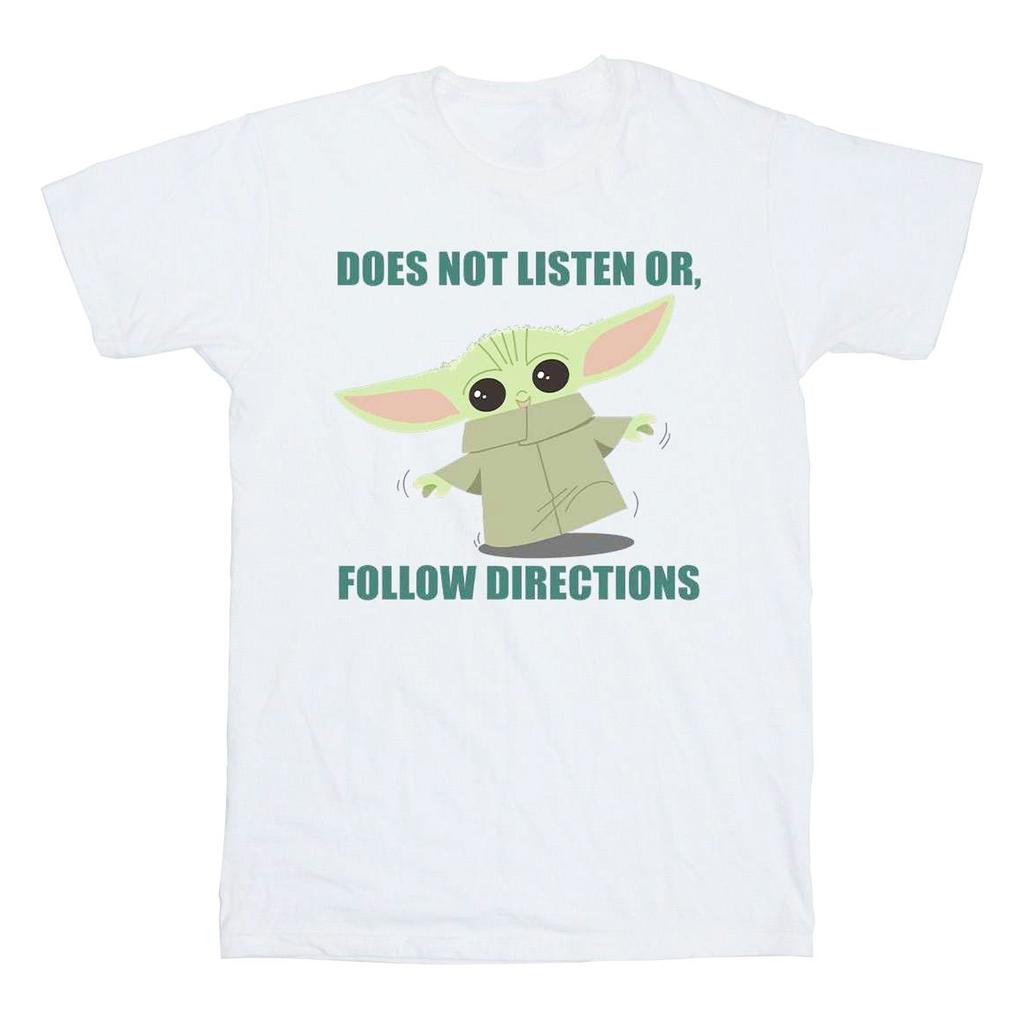 Star Wars Girls The Mandalorian Grogu Does Not Listen Cotton T-Shirt