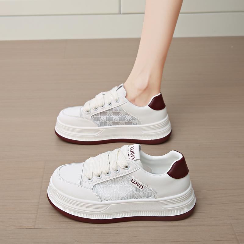 

CRLAYDK Classic Women s Sneakers Casual Skateboard Walking Shoes Platform Ladies Mesh Lace White Height Increase Tennis 40