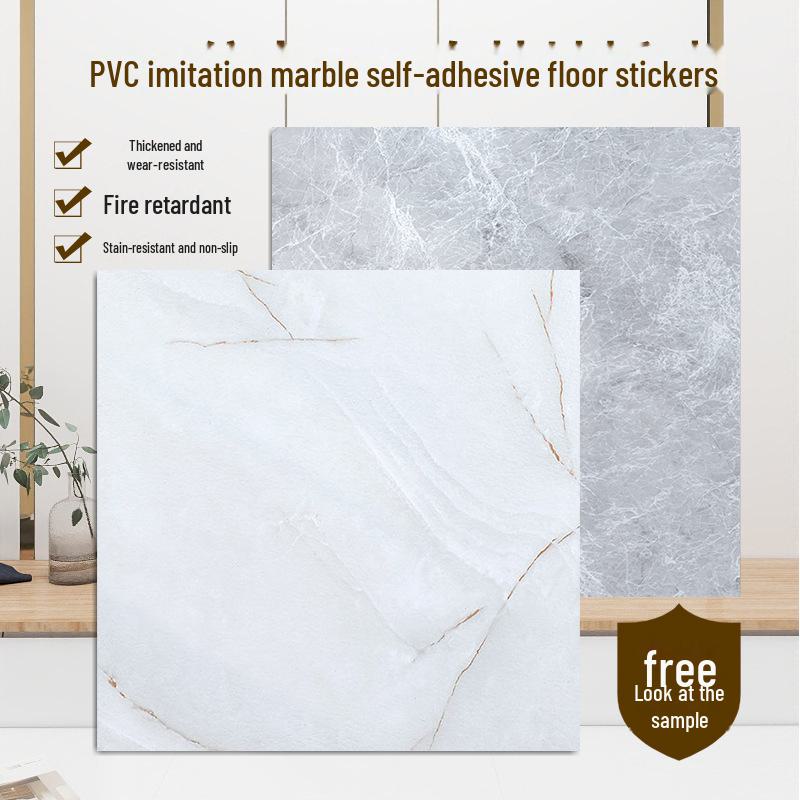 

«Утолщенные самоклеящиеся наклейки из ПВХ с текстурой древесины для гостиной, спальни и цементных полов — экологически чистые» 60*60cm золотистый/белый