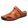 Herren Sommersandalen aus echtem Leder für den Außenbereich, leicht, römisch, große Größen 38-48, Wanderschuhe für Herren, weich, rutschfest, lässige Sandalen