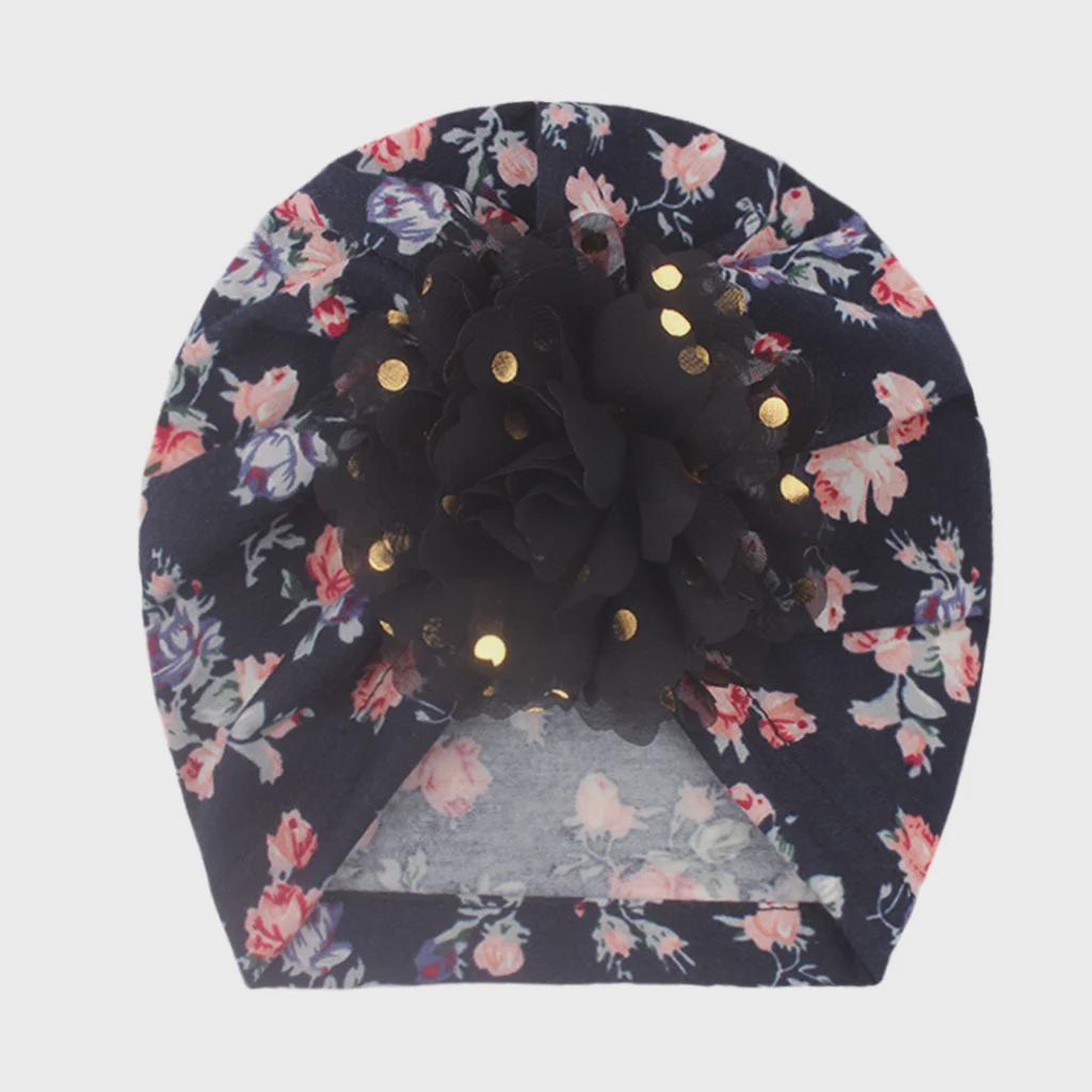 2022 Babymütze mit floralem Goldprägung für europäische und amerikanische Kinder – leichtes Herbstdesign