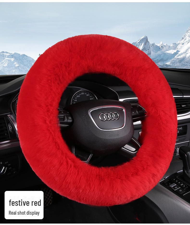 

Мягкий чехол на руль автомобиля «Зимний кролик»: Новый стиль, теплая нескользящая защита 38 cm