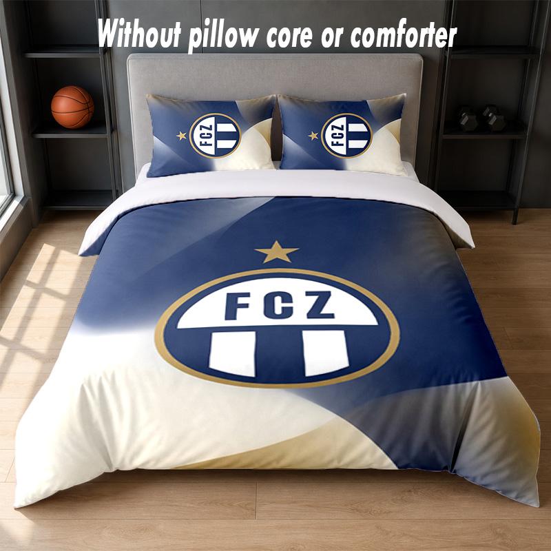 FC Zürich Design Bed Bedding Set 1 Duvet Cover + 2 Pillowcases Soft Breathable Household Bed Linens