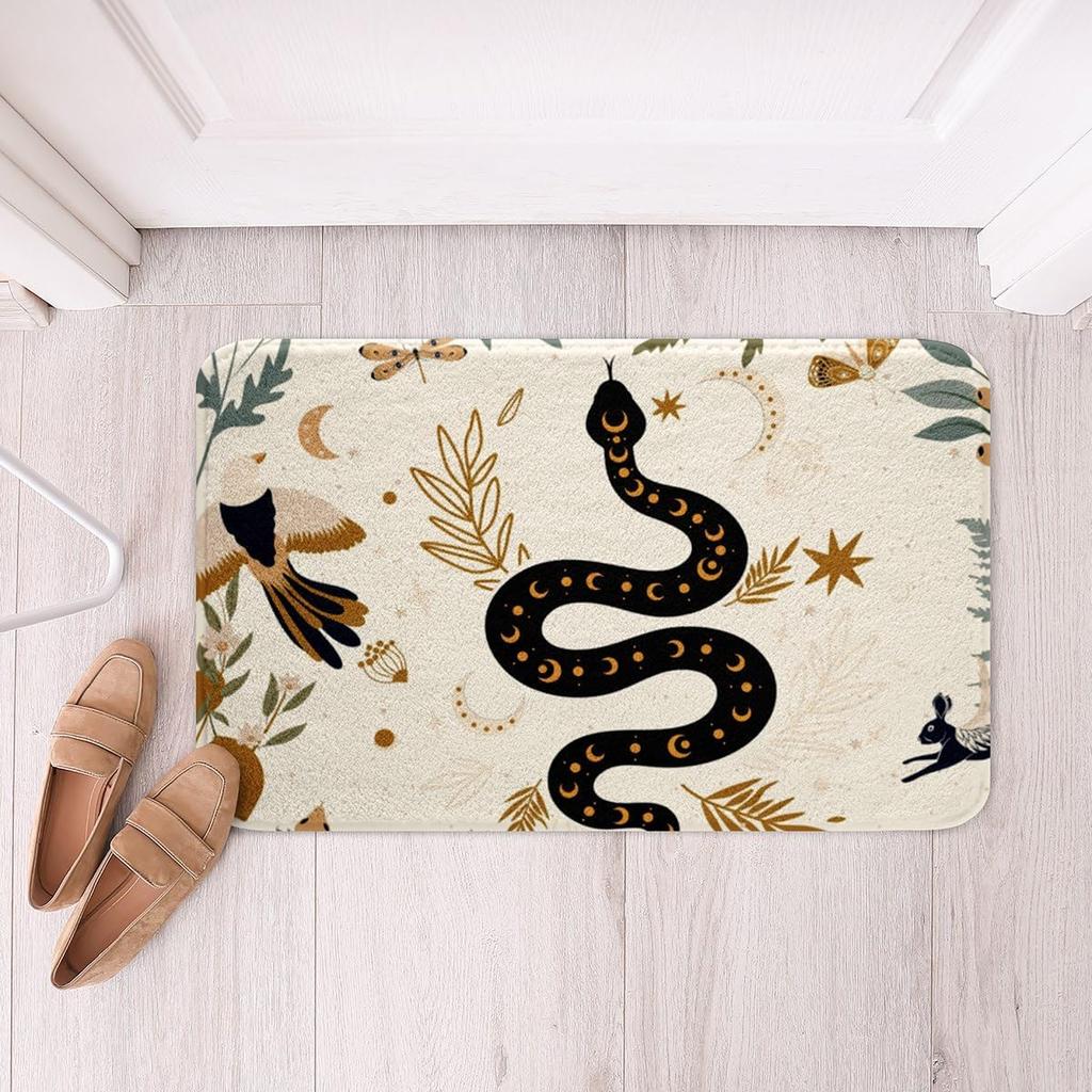 Snake Pattern Rugs Modern Animal Serpent Pattern Rugs Classic Gothic Rug Non Slip Washable Floor Carpet for Living Room Bedroom