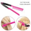 Portable Comb DIY Hair Salon Flat Iron Straightener, Hair Comb Straightening Comb Hair Tools Hair Brush