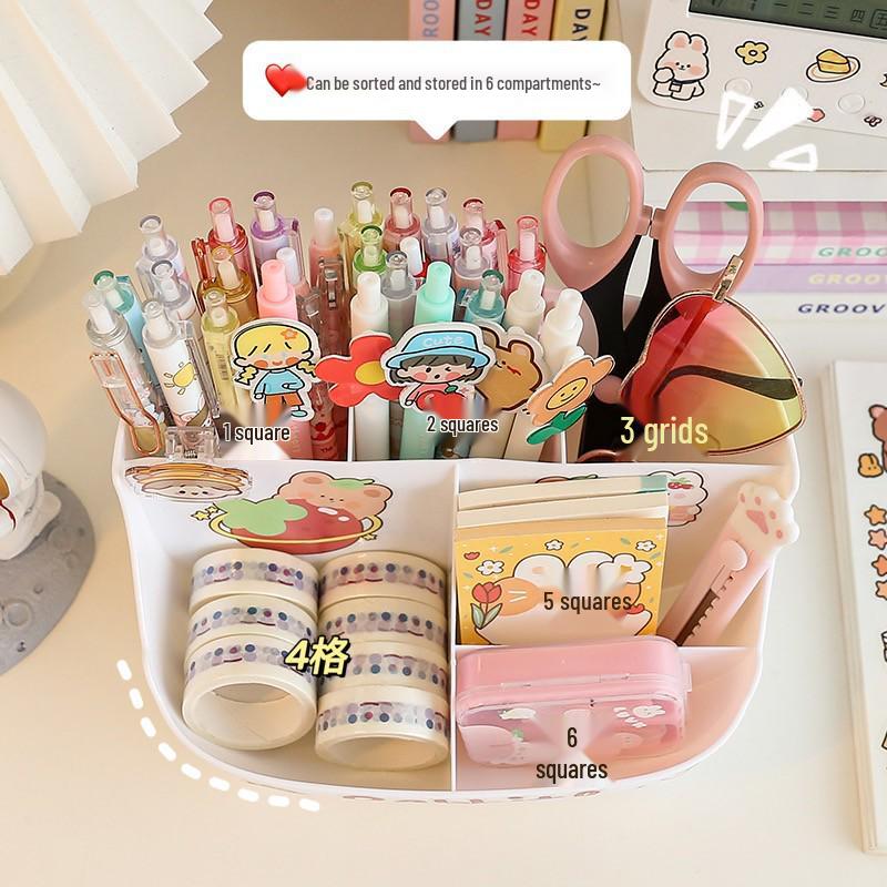 Roztomilý velkokapacitní držák na tužky pro dívky - Jednoduchý moderní organizér na stůl