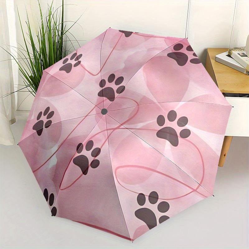 1pc Paw Prints Pet Lover Automatic Umbrella High Quality Canopy, Portable Folding Umbrella with, Ideal Gift for - Travel, Everyday, Formal Events, Sty