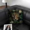 Uropean Fashion Leopard Cushion Cover Natural Linen Organic Fabric Double-Sided Printing Sofa Home Decor Gift Pillow Case
