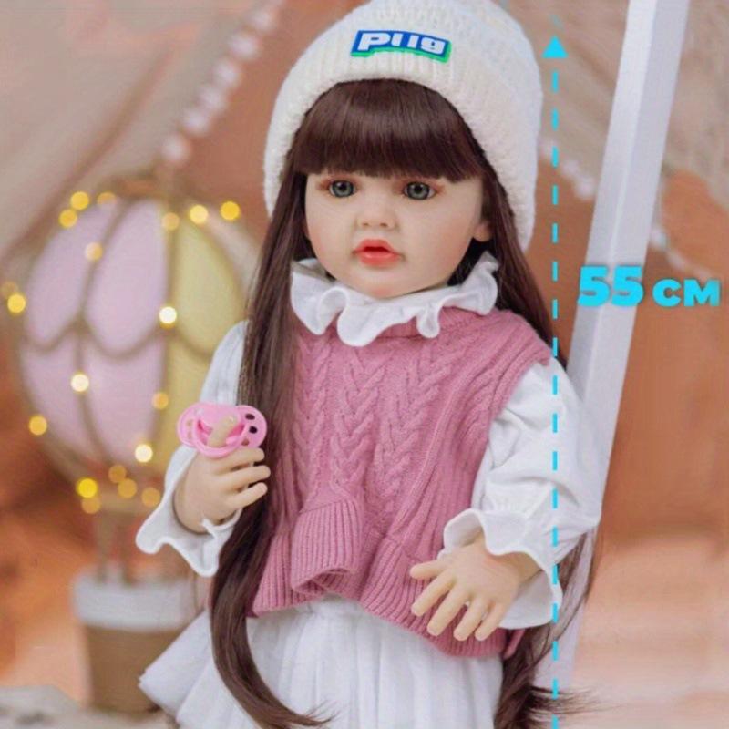 Cute Long Hair Rebirth Dolls Betty 22 Inch Full Vinyl Body Newborn Babies Doll Can Enter Water Lifelike Baby Girl Dolls Straight Let Kid Playmate  Toy