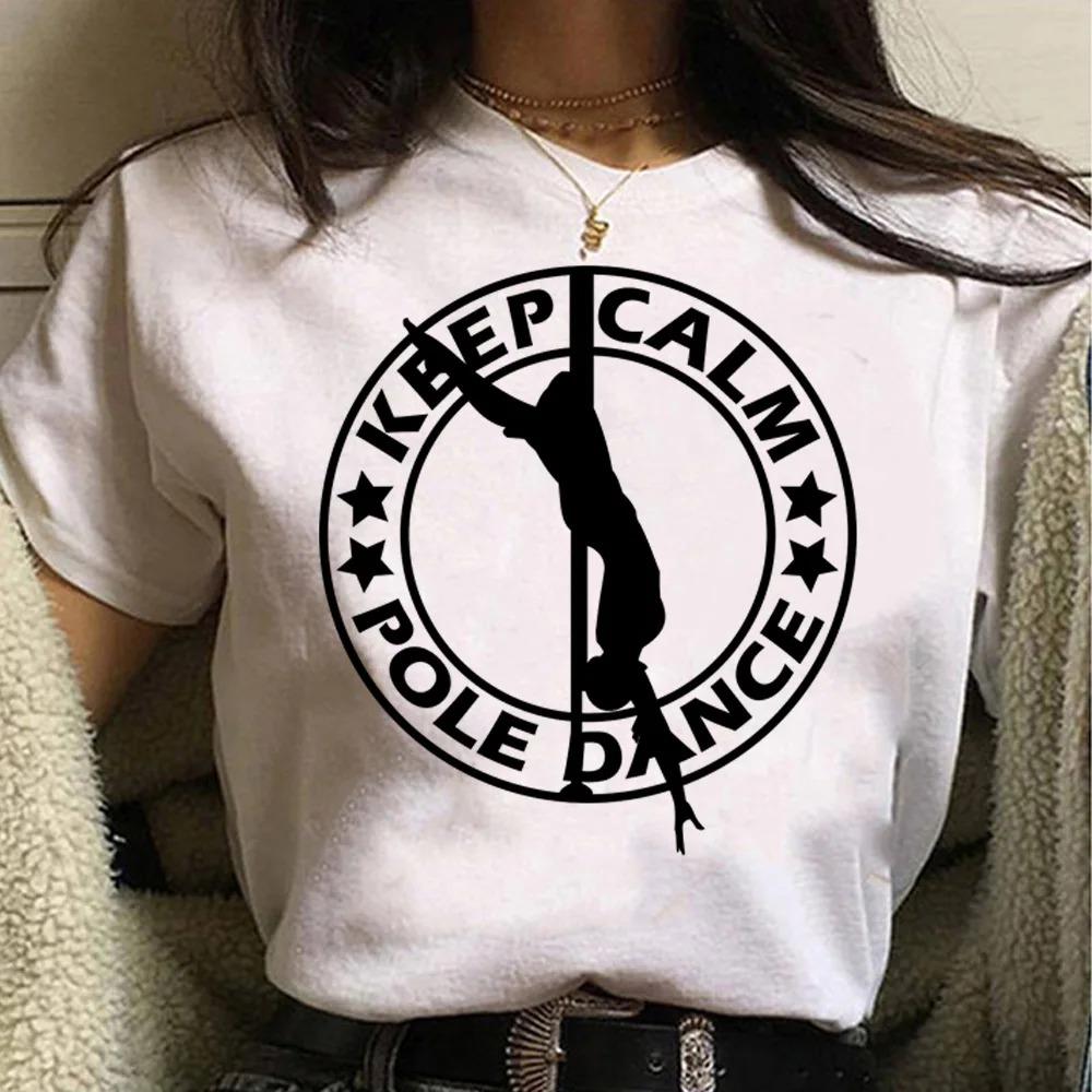 

Принт Poledance Y2K Футболка Женская Тренд 90-х Новая Женская Футболка Мода Белая Футболка с Коротким Рукавом Графический Топ Принт Женская Одежда 4XL