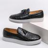Men's British Retro Tassel Leather Slip-On Loafers - Plus Size Casual Shoes