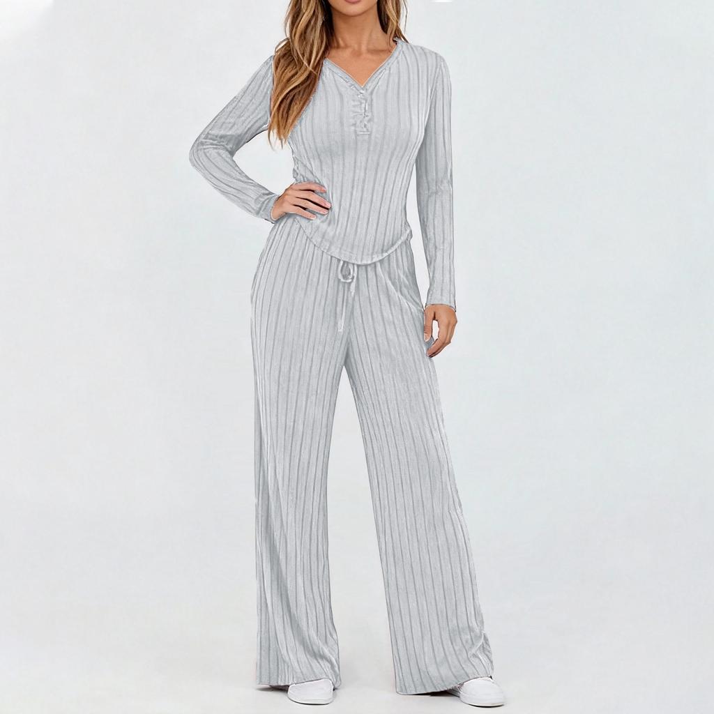 Women's 2 Piece Solid Color Casual Sportswear Long Pants Set