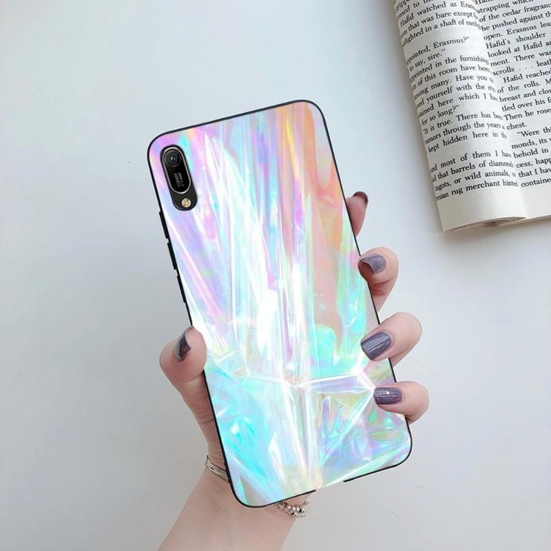Holographic Colorful Pattern Phone Case For Huawei Mate 40 30 20 10 Pro Lite Nova 9 8 5T Y7p Y7 Soft Black Phone Cover