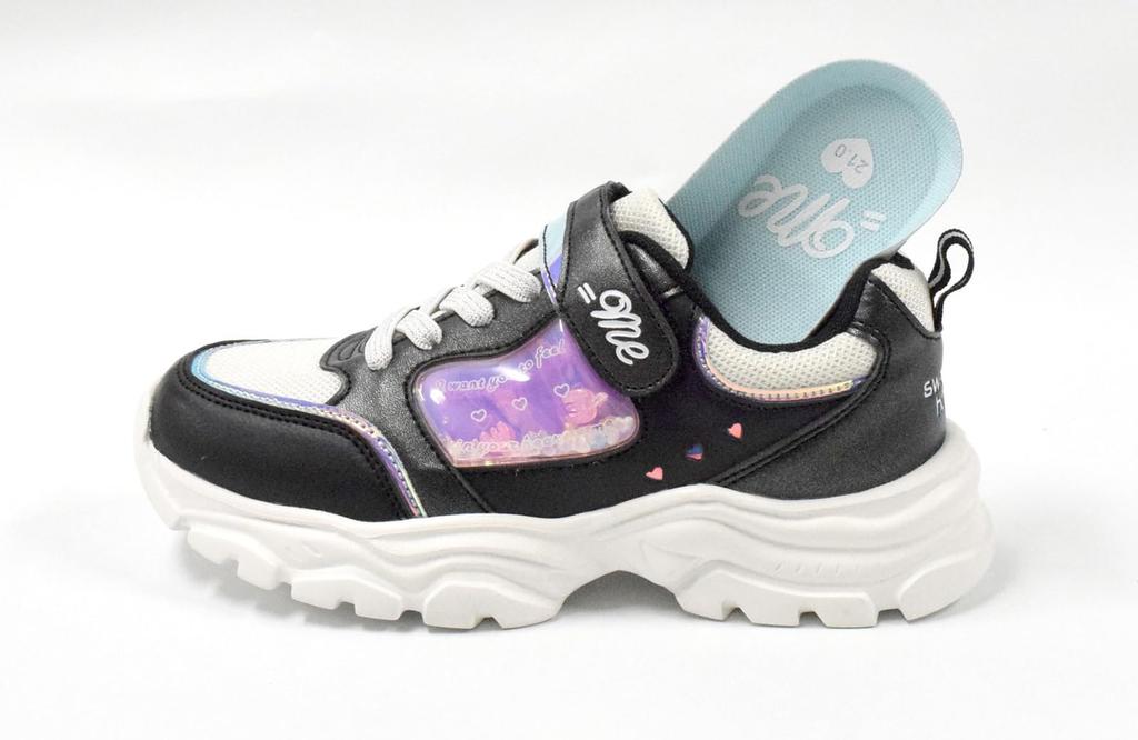 Equal Me Court Stylish and Velcro and Elastic Easy To White and Size Cm Kids' Girls' Sneakers, Cute, Straps, Glow-in-the-Dark, School, Casual, Match,