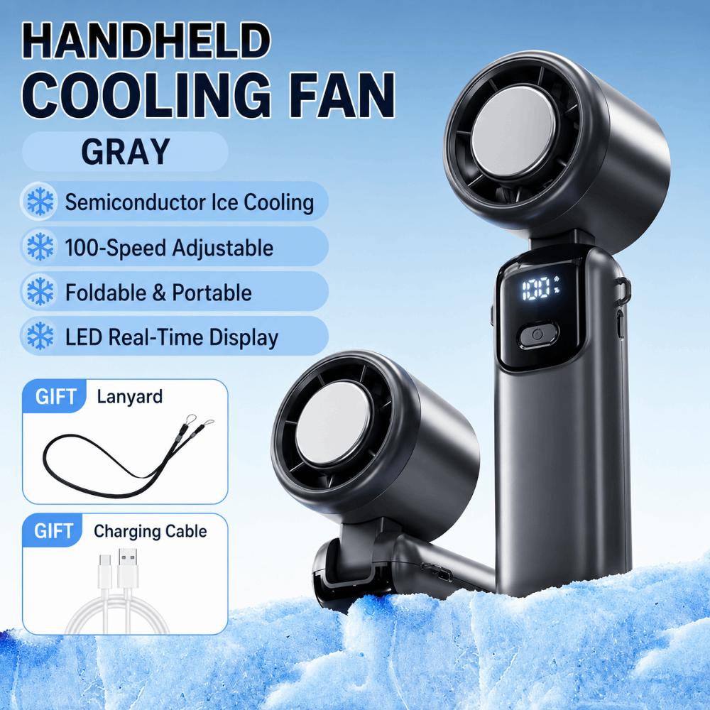 Hangable Handheld Fan 100 Speeds Desk Fan New Ice Cooling Fan  Outdoor