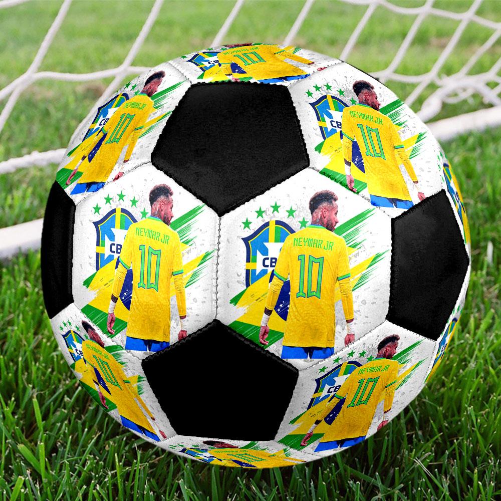 Ballon de Football Neymar Taille 5 Coloré Cousu à la Machine PVC Prêt pour la Compétition Durable Haut Rebond