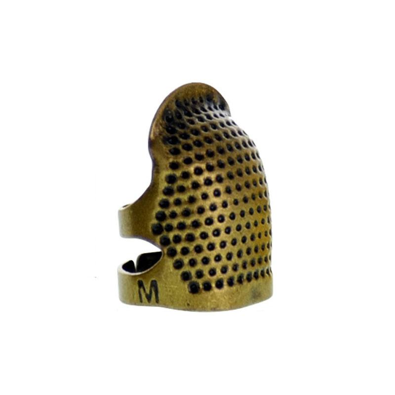 Sewing Thimble Adjustable Thimble Finger Protector Metal Finger Shield Ring Non-Slip Needle Press Finger Sleeve DIY Sewing Tool