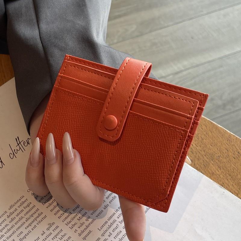 Ultra-thin Card Bag Women's Short Korean Multi-card ID Mini Leather Case Simple Compact