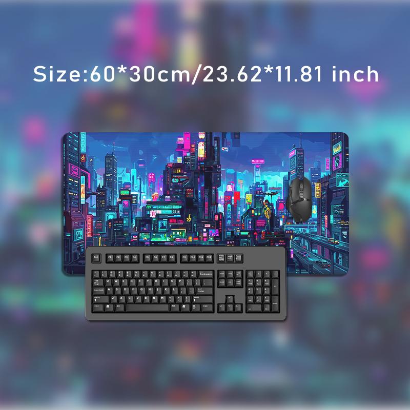Mouse Pad Neon City Gaming XL Custom New Computer Mousepad XXL Mouse Mat Carpet Natural Rubber Non-Slip Soft Desktop Mouse Pad