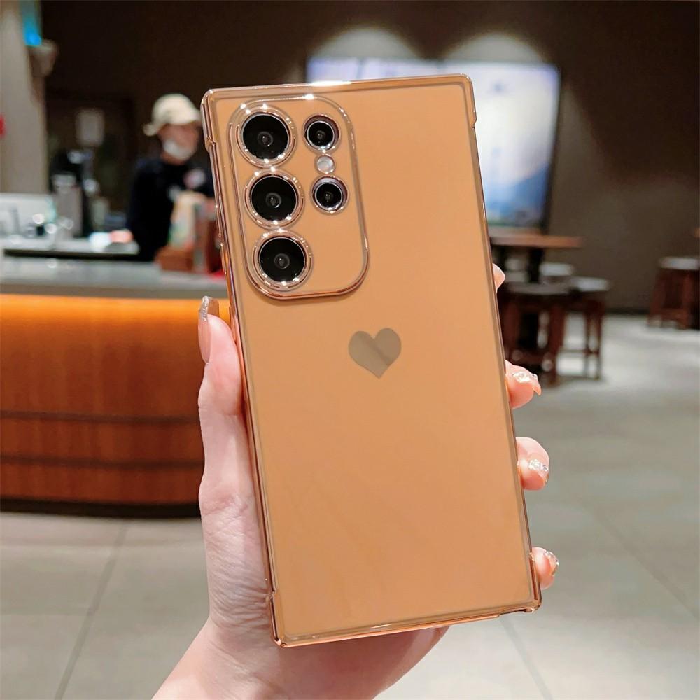 Pro Samsung Galaxy S26 Ultra Pouzdro Zadní kryt telefonu z TPU Pokovený vzor srdce