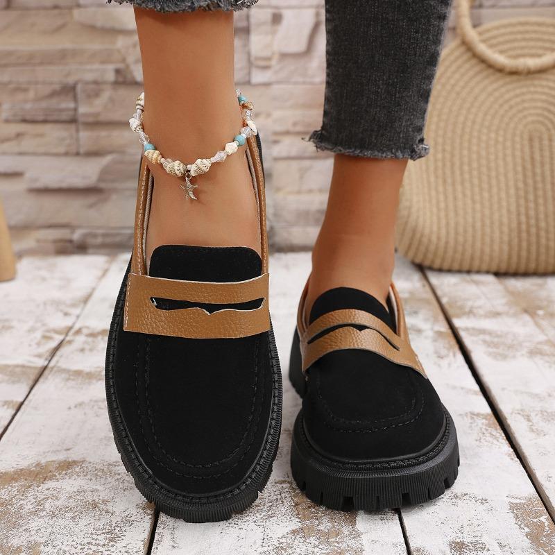 Large size small leather shoes women's spring and autumn new low heel one pedal low top