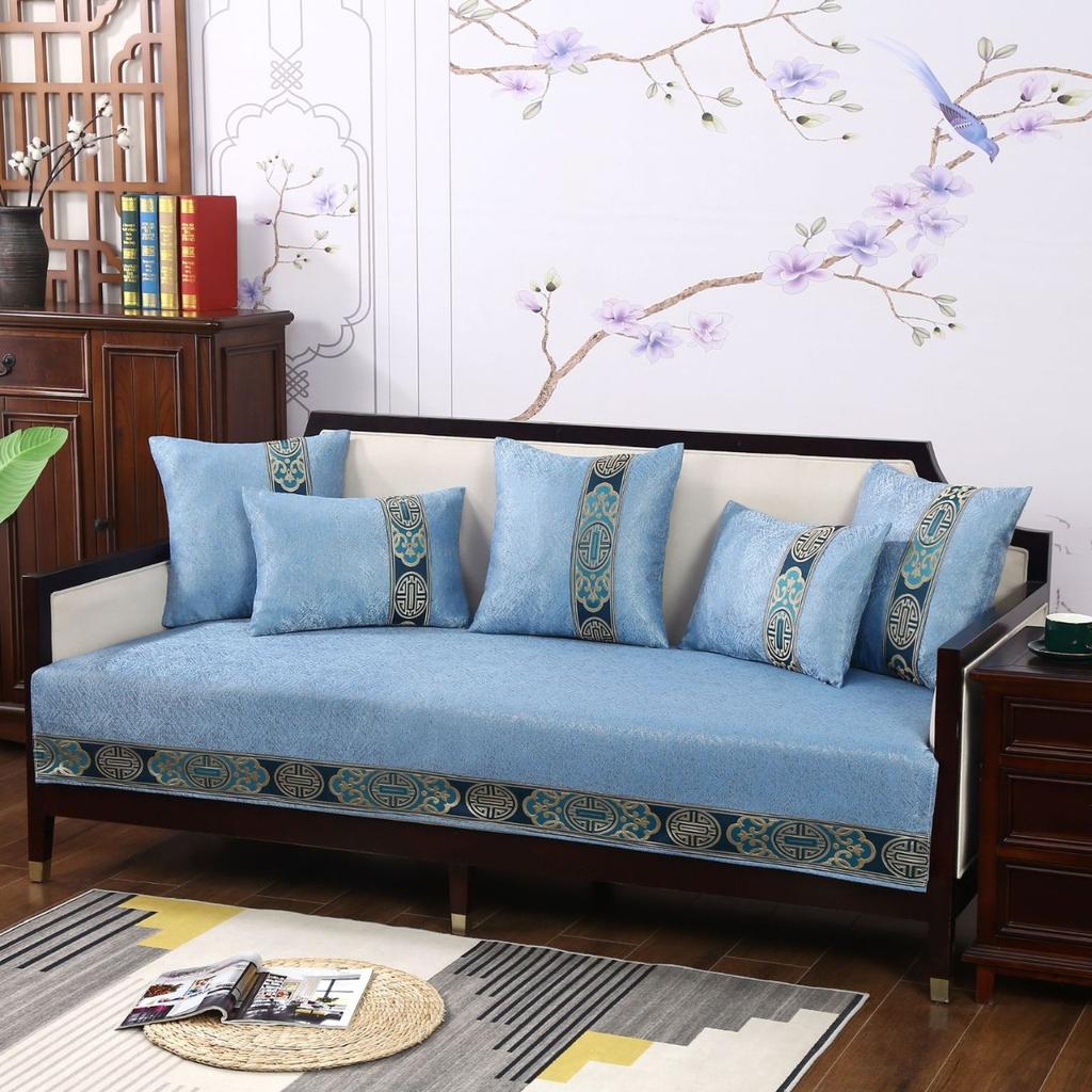 New Chinese Sofa Cushion High-End Four Seasons Universal Non-Slip Solid Wood Cushion Chinese Sofa Cover Cover Cloth