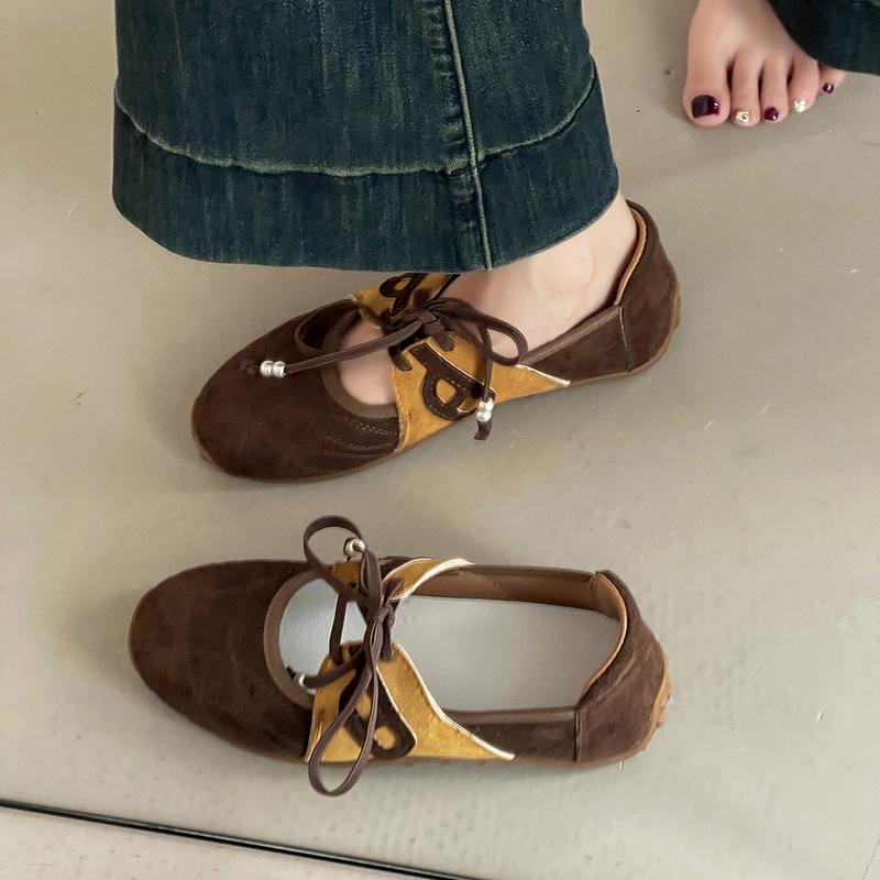 Retro Style Design Sense Casual Moral Training Shoes Lace-up Mary Jane Shoes Women's Summer Fashion Versatile Shallow Mouth Sports Shoes