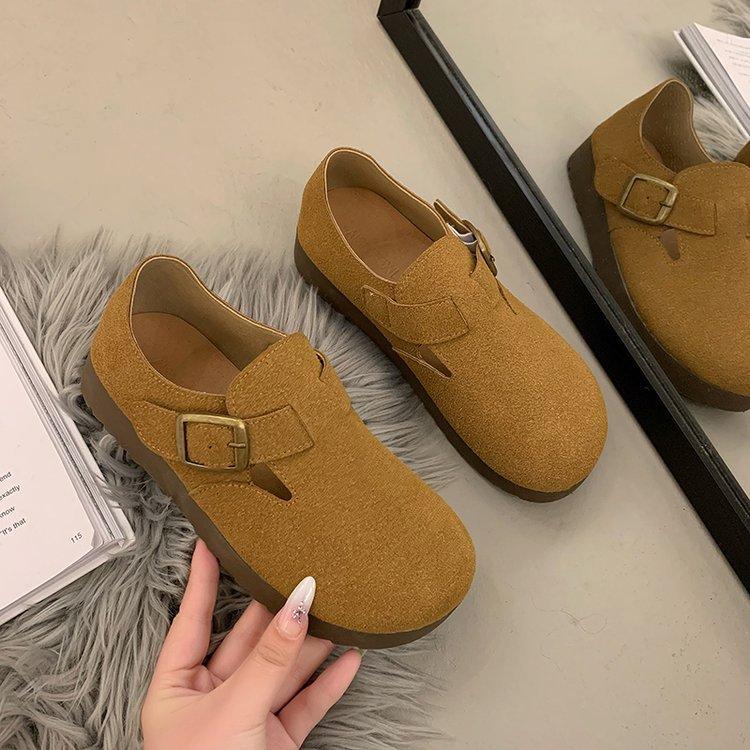

Boken shoes women s 2024 new summer spring and autumn single shoes women s thick-soled soft-soled Doudou pregnant women Boken shoes women s shoes 40 верблюд
