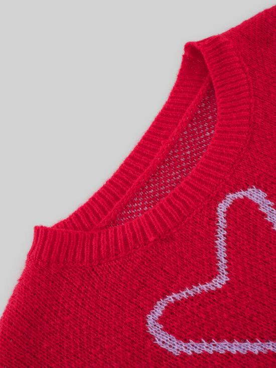 2025 Autumn European & American Celebrity Valentine's Peach Heart Color Block Sweater