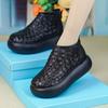 Foreign Style Thick-soled Woven Pattern New Martin Boots Women's 2025 Autumn and Winter Round Head Retro Height-increasing Short Tube One-pedal Leathe
