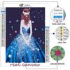 5D Diy Diamond Painting Blue Skirt Girl Embroidery Mosaic Art Picture of Rhinestones Decor Gift