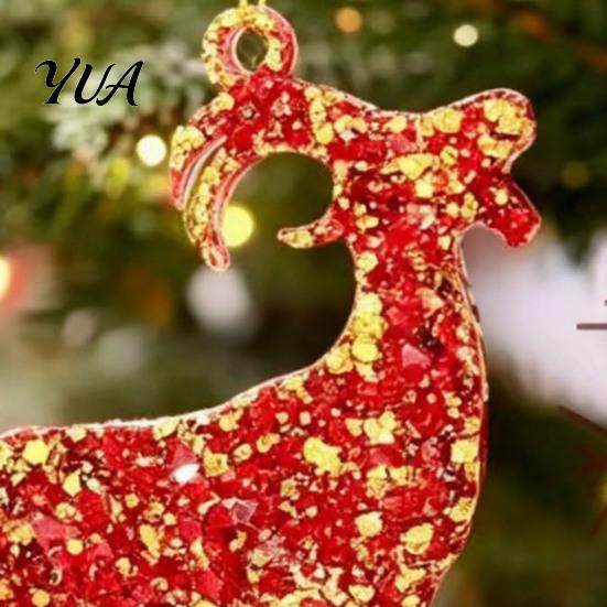 Acrylic Festive Hanging Pendants 2D Goat Christmas Tree Ornament, Zodiac Pendant with Gold String, Year of The Ornament 2027, Chinese New Decor