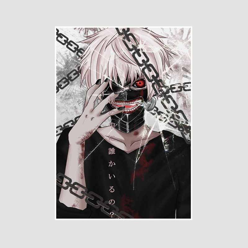 Bílý papír Plakáty a tisky Tokyo Ghoul Klasické japonské anime Nástěnné umění Malba Plakátová nástěnná malba Obrázek Manga Dárek pro fanoušky Pokojová dekorace Domácí dekorace