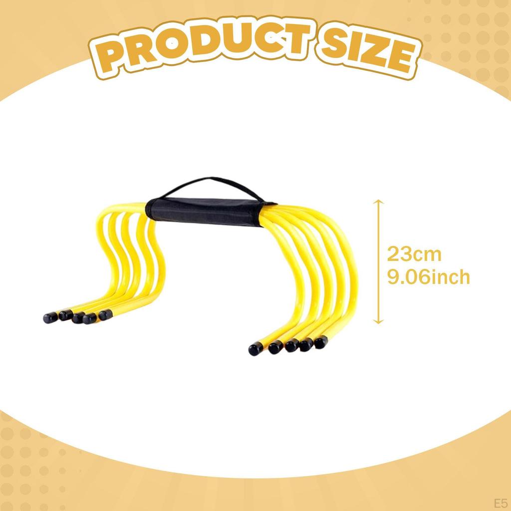 5 Pieces Agility Hurdles Speed Yellow Multipurpose Football Training Equipment Obstacles for