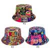 Cool Hiphop Hat Fisherman Hat for Teens Soft Brim Summer Sun Cap Reversible Dance Party Bucket Hat Outdoor Travel Hat