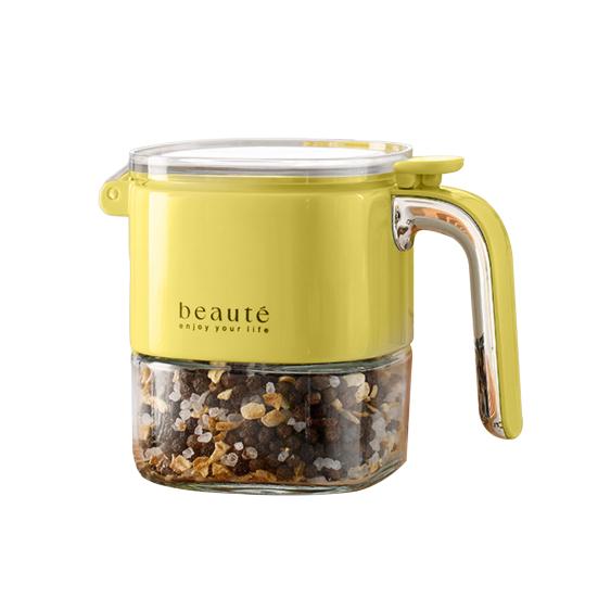 

Банка для специй, стеклянная герметичная бутылка-органайзер для специй с крышкой с кнопкой, влагонепроницаемая жёлтый